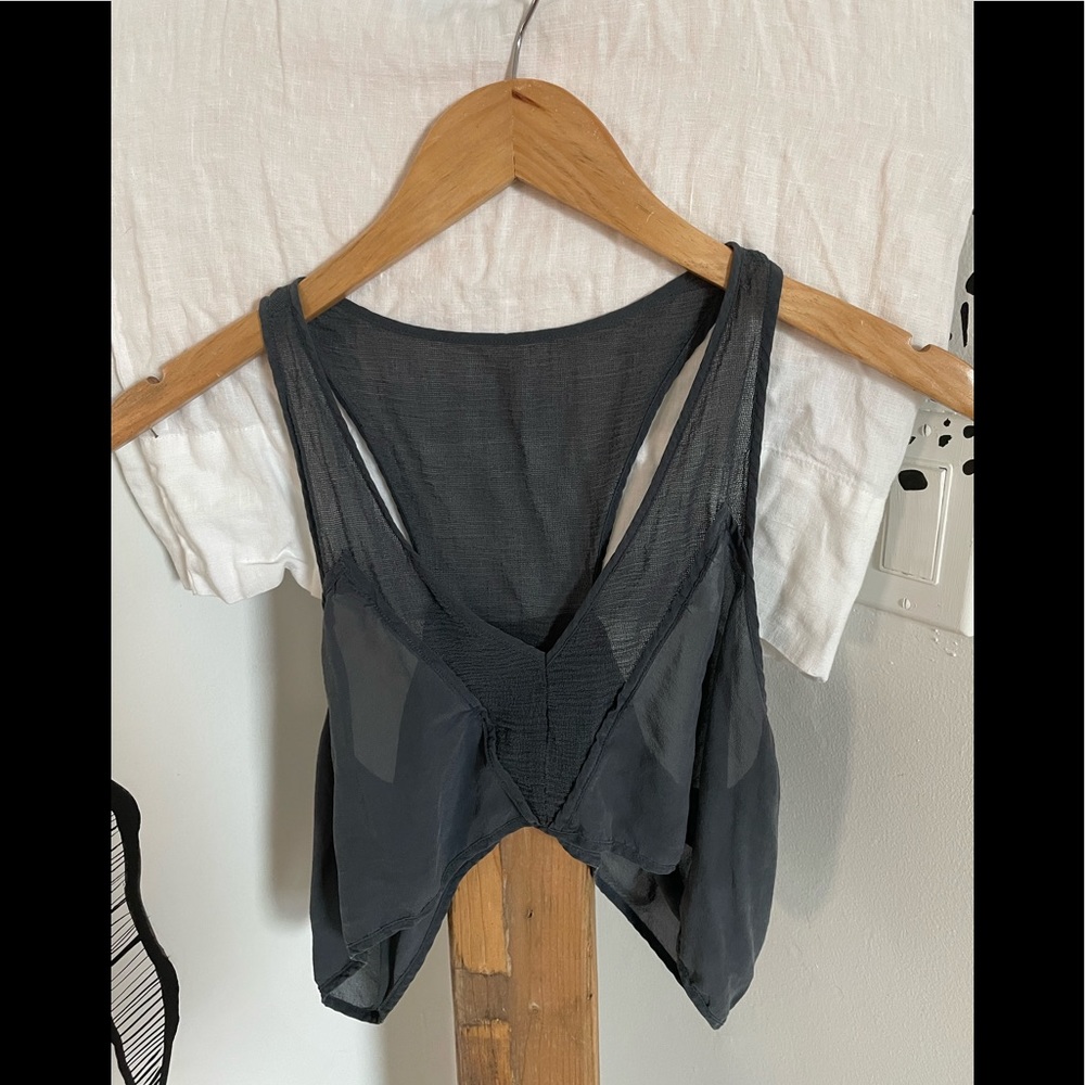 Silk grey crop top